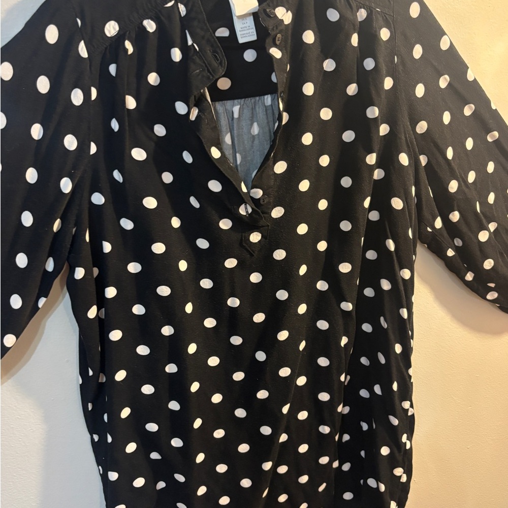 Polka Dot Black and White Women's Top